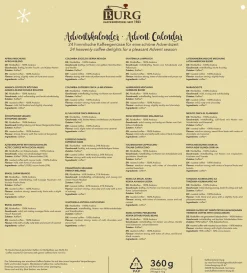 Burg Adventskalenders^Adventkalender - Adventskalender Koffie - Koffieplezier - 24 Verschillende Koffiesoorten