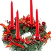 * Adventskrans Kunstkandelaar Kerstmis - Kerstkrans Met 4 Kandelaars Adventkrans, Decoratie, Tafeldecoratie Voor Kaarsen, Puntige Kaarsen, 30 Cm, Rood, 30 Cm New