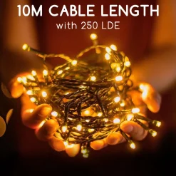 Aigostar Kerstlichtsnoeren^ Led Lichtsnoer - Lichtslinger - Led Lampjes Slinger - 4.5 Watt - 250 Leds - 10M - Ip44