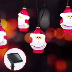 * Kerstlichtsnoeren^Aigostar Lichtsnoer - Zonne-Energie - Kerstman - 10 Led's - 3.8M - Buiten