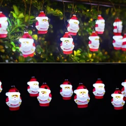 * Kerstlichtsnoeren^Aigostar Lichtsnoer - Zonne-Energie - Kerstman - 10 Led's - 3.8M - Buiten