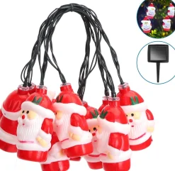 * Kerstlichtsnoeren^Aigostar Lichtsnoer - Zonne-Energie - Kerstman - 10 Led's - 3.8M - Buiten