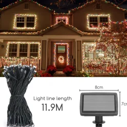 Aigostar Kerstlichtsnoeren^ 10Vrf Kerstboomverlichting - Tuinverlichting - Energie Lichtsnoer - Partyverlichting - 100 Leds - Kerstverlichting Buiten - Lichtsnoeren - Meerdere Kleuren - 11.9M - Ip44
