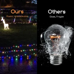 Aigostar Kerstlichtsnoeren^ 10Vrf Kerstboomverlichting - Tuinverlichting - Energie Lichtsnoer - Partyverlichting - 100 Leds - Kerstverlichting Buiten - Lichtsnoeren - Meerdere Kleuren - 11.9M - Ip44