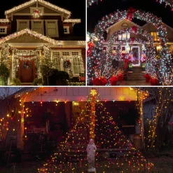 Aigostar Kerstlichtsnoeren^ 10Vrf Kerstboomverlichting - Tuinverlichting - Energie Lichtsnoer - Partyverlichting - 100 Leds - Kerstverlichting Buiten - Lichtsnoeren - Meerdere Kleuren - 11.9M - Ip44