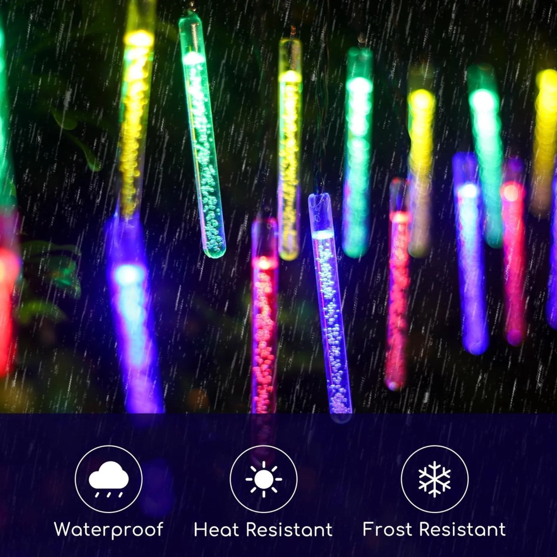 Aigostar Kerstlichtsnoeren^ 10Vrl Tuinverlichting Lichtsnoer - Kerstverlichting Buiten - Zonne Energie - 20 Led - Partyverlichting - 5.8M - Buiten