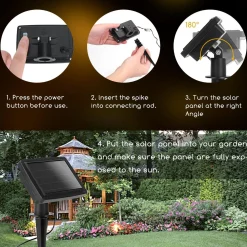 Aigostar Kerstlichtsnoeren^ 10Vrl Tuinverlichting Lichtsnoer - Kerstverlichting Buiten - Zonne Energie - 20 Led - Partyverlichting - 5.8M - Buiten