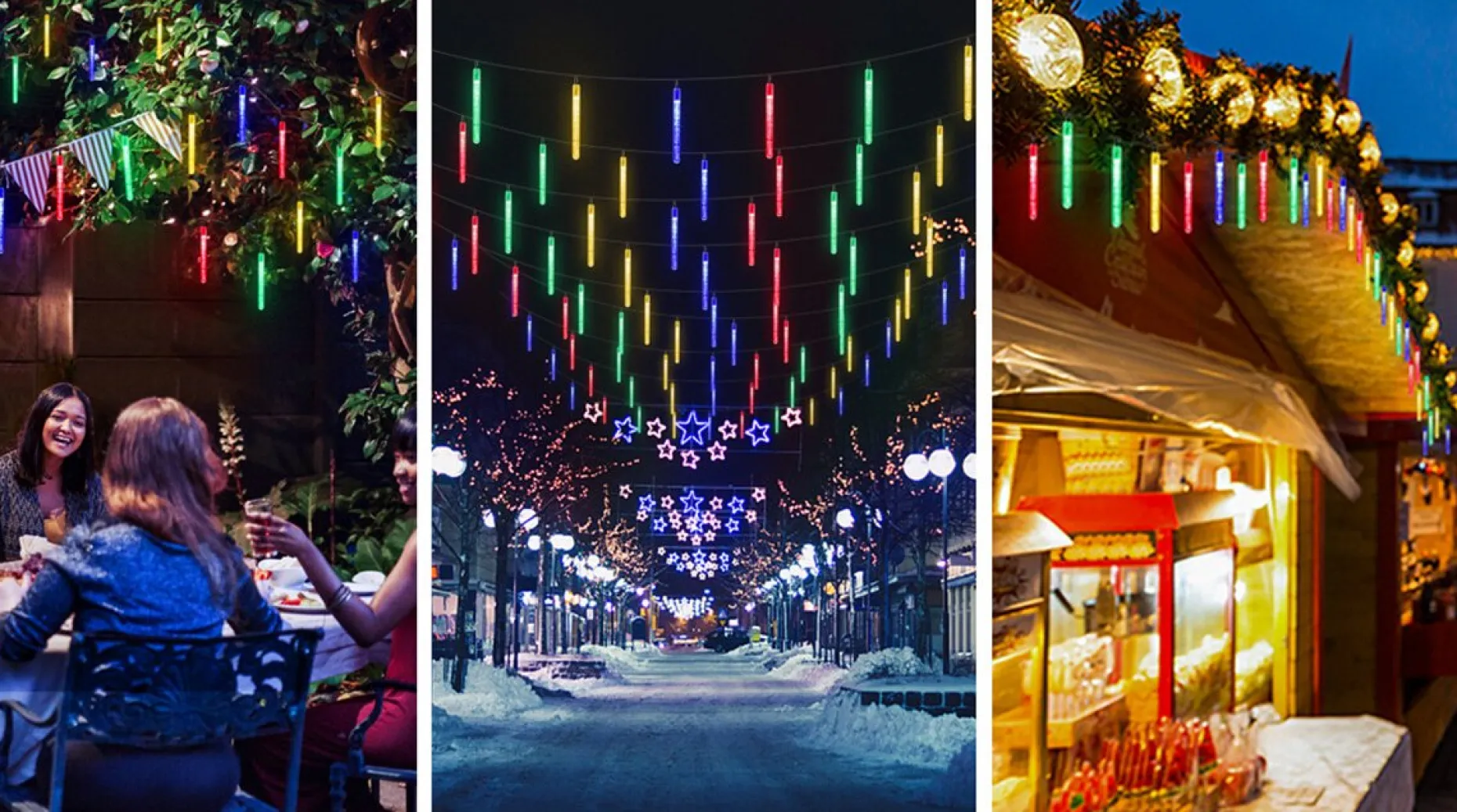 Aigostar Kerstlichtsnoeren^ 10Vrl Tuinverlichting Lichtsnoer - Kerstverlichting Buiten - Zonne Energie - 20 Led - Partyverlichting - 5.8M - Buiten