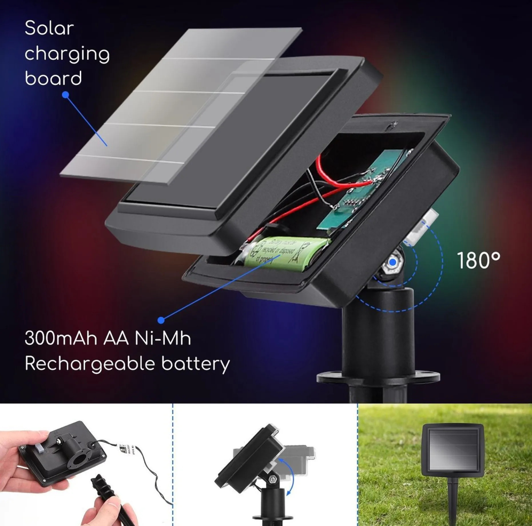 Aigostar Kerstlichtsnoeren^ 10Vrl Tuinverlichting Lichtsnoer - Kerstverlichting Buiten - Zonne Energie - 20 Led - Partyverlichting - 5.8M - Buiten