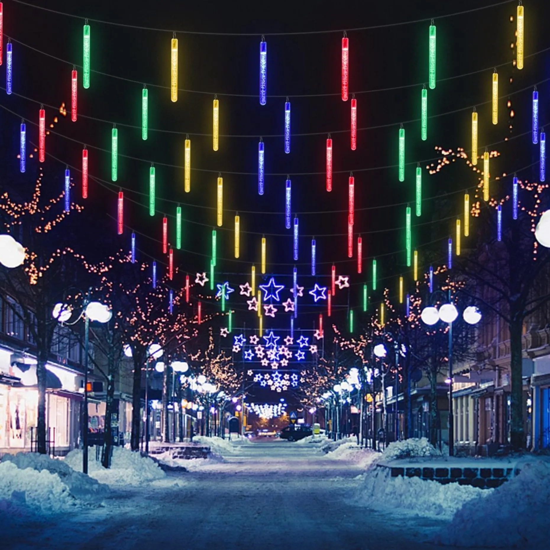Aigostar Kerstlichtsnoeren^ 10Vrl Tuinverlichting Lichtsnoer - Kerstverlichting Buiten - Zonne Energie - 20 Led - Partyverlichting - 5.8M - Buiten