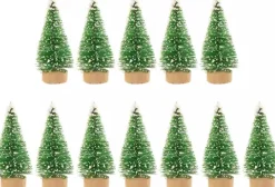 Akyol Decoratieve Kerstbomen^ - Kerstboom 7 Stuk - Mini Kerstboompjes - Kerstversiering - Kerst - Versiering - Boom - Dennenboom - Christmas - Kerstman - Boomversiering