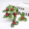 Akyol - Kerstkransversiering - 20 Stuks -Bessenplant - Bessen - Kerst - Kerstdecoratie -Groene Decoratie - Kerstkrans -Planten - Kerstkrans – Planten – Versiering – Bossen Clearance