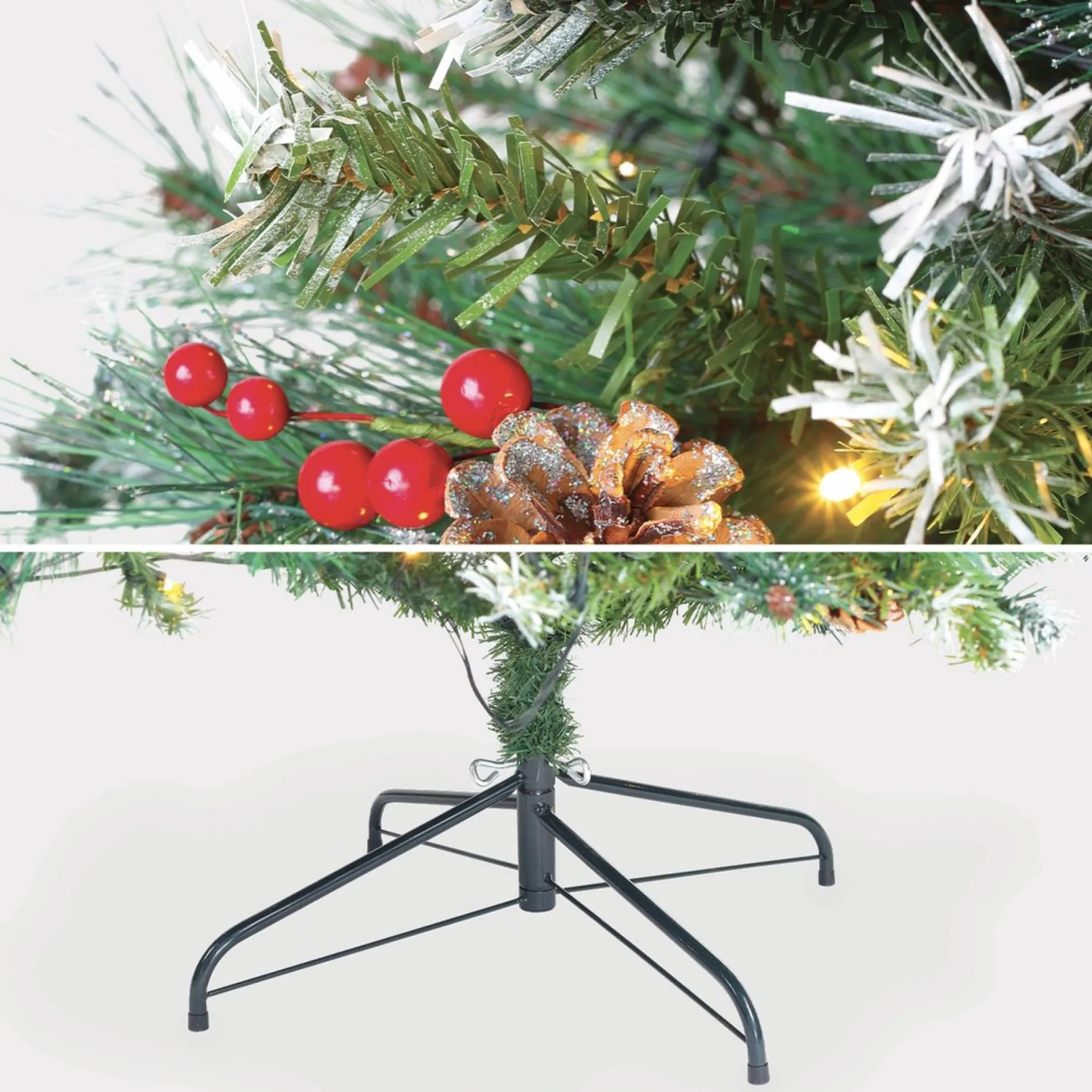 Aliceu0027s Garden Kunstkerstbomen^Alice's Garden Deluxe Kunstkerstboom - 210 Cm - Incl. Verlichting, Decoraties En Voet
