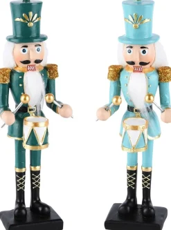 Mansion Alinterieur - Kerst - Set Van 2 Notenkrakers - Blauw/Appelblauwzeegroen/Goud - 20Cm Sale