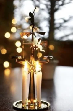 Angel Chimes Verlichte Kerstfiguren^ Kerstmolen - Inclusief 4 Kaarsjes - Kerst Engeltjes - Originele Zweedse