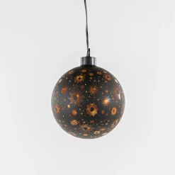 Anna's Collection Verlichte Kerstfiguren^Anna Collection Verlichte Kerstballen - 2X St- Zwart Kosmos - D10 Cm - Warm Wit