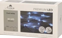 Anna's Collection Kerstlichtsnoeren^ Kerstverlichting - Helder Wit - 40 Leds - 4M - Dimmer-Timer