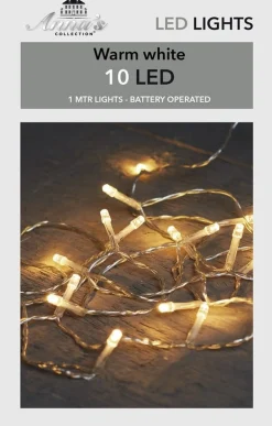Anna's Collection Kerstlichtsnoeren^ Kerstverlichting - Warm Wit - 10 Led Lampjes - 100 Cm