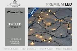 CBD Kerstlichtsnoeren^Anna's Collection Kerstverlichting - 120 Warm Witte Leds - Met Dimmer En Timer
