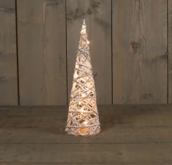Anna's Collection Verlichte Kerstfiguren^ Led Kegel Kerstbomen - 2X St - 40 En 60 Cm - Kerstverlichting