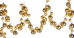 Arte r Kerstslinger - Verlicht - Met Kerstballen - 93 Leds - Goud - Op Batterij Fashion