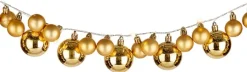 Arte r Kerstslinger - Verlicht - Met Kerstballen - 93 Leds - Goud - Op Batterij Fashion