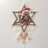 Merkloos Artisanale - Kerstdecoratie - Raam - Raamhanger In Kant - Uil Met Kerstmuts In Ster New