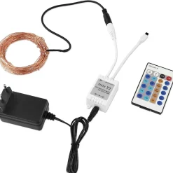 Aukey Kerstlichtsnoeren^ Lt-Ss3 Lichtslingers, 10 Standen 10 Meter 100Leds Kerstverlichting Waterdichte Koperdraad Met Afstandsbediening En Kleurwissel Voor Tuin, Bruiloft, Feest, Binnen, Buiten (Rgb)