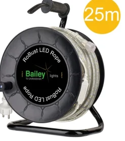 Bailey Lichtslangen^ Bai Robust Led Rope Ho - 25M - 760Lm/M - Wit - Ip65 Op Kabelhaspel - Incl. Ac/Dc Adapter