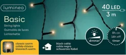 Lumineo Kerstlichtsnoeren^Basic Rice Lights 40Led 3M Classic Warm | 494332 500 Cm