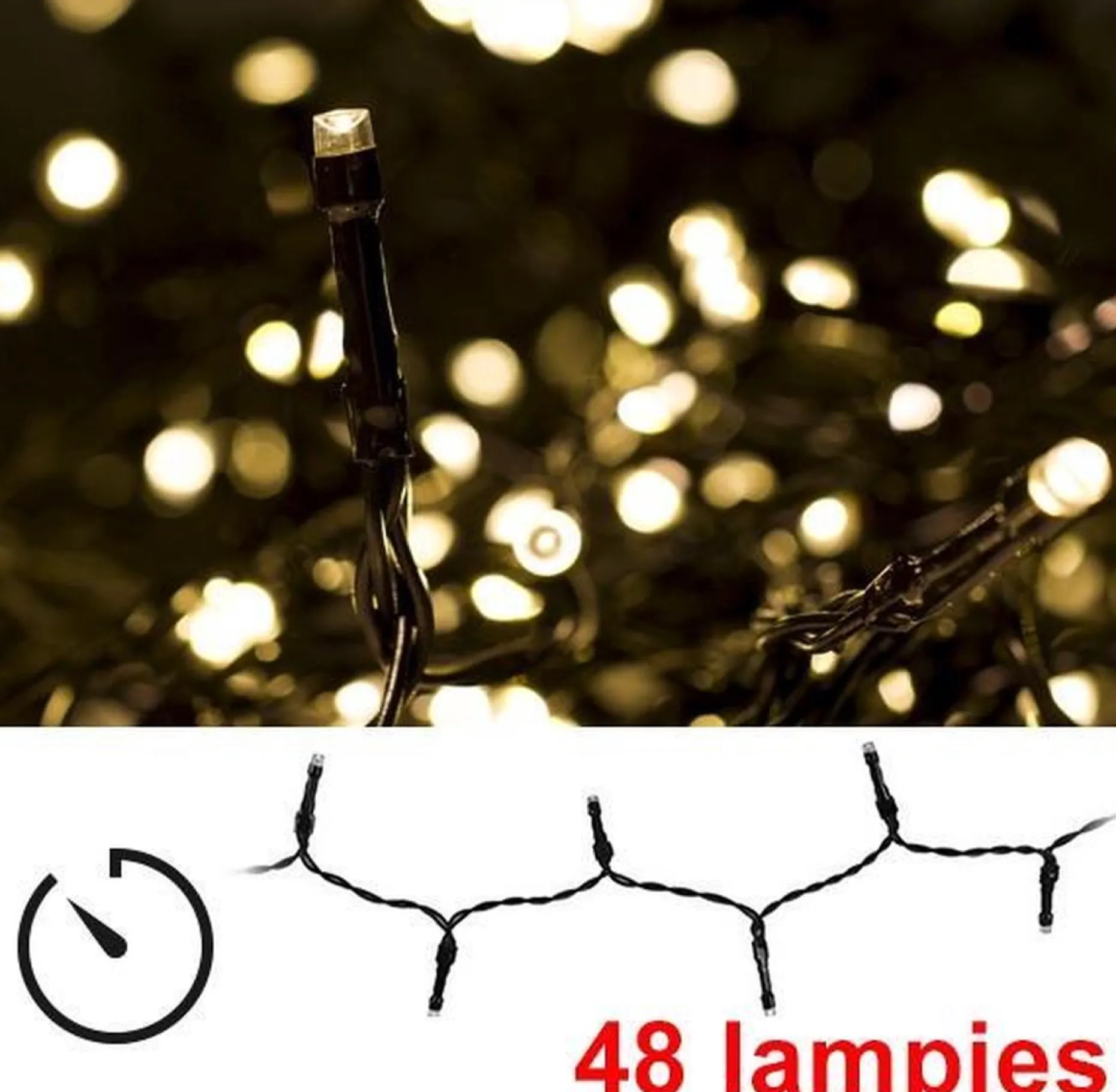 S.I.A. Kerstboomverlichting^Batterijverlichting 4Mtr 48L Wwit