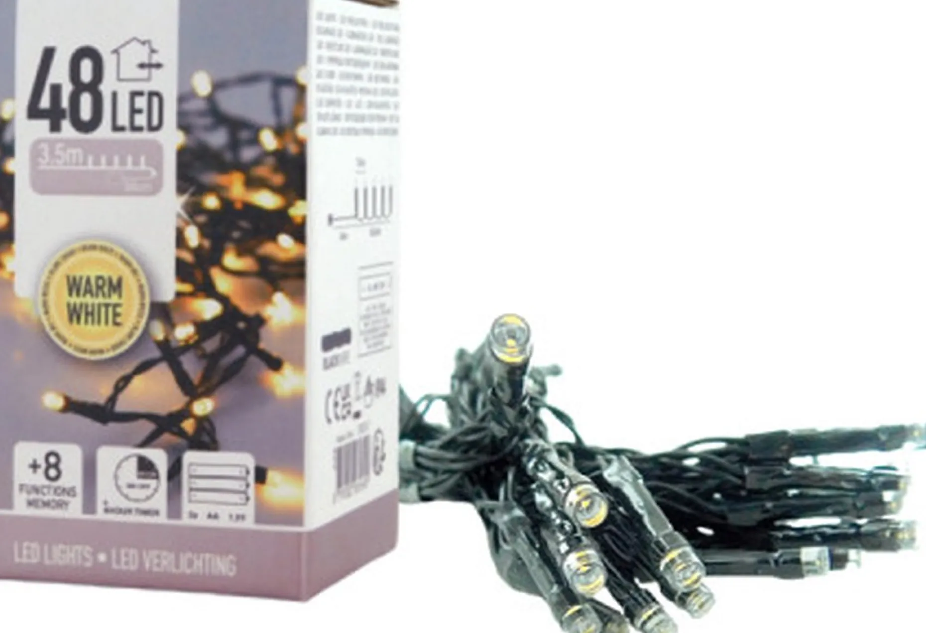 S.I.A. Kerstboomverlichting^Batterijverlichting 4Mtr 48L Wwit