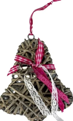 Merkloos Bel - Hang Krans - Hout – Rood Store