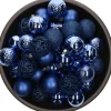 Bellatio Decorations Kerstballen - 37 Stuks - Kobalt Blauw - Mix - Onbreekbaar - 6 Cm Kobalt Blauw, Blauw Online