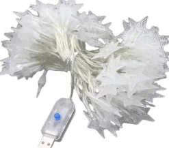 Bera L. Kerstlichtsnoeren^ Kerst - Kerstboom - Kerstverlichting - Kerstversiering -Warm Wit Led Sterretjes Met Afstandsbediening - 10 Meter 50 Lichtjes Sterretjes - Gordijn Lichtslingers Met 8 Modi - Indoor - Bruiloft - Licht Decoratie
