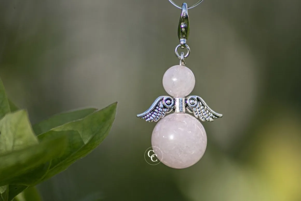 CC Beschermengel Rozenkwarts ( Halfedelsteen ) , Chakra Engel , Geluksengel , Silverwing . ( Meerdere Varianten Beschikbaar !!! ) Rozenkwarts, Silverwing Flash Sale