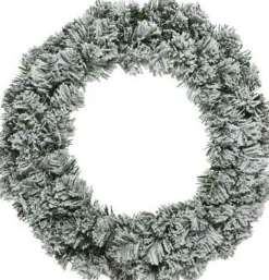 Decoris Besneeuwde Kerstkrans/Dennenkrans/Deurkrans 60 Cm Inclusief Helder Witte Verlichting Shop
