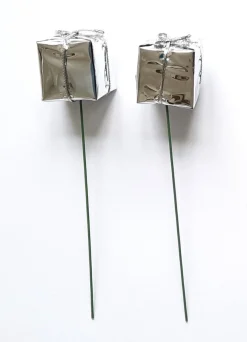 Merkloos Bijstekers – Zilverkleurig Kadootje Op Ijzerdraad-Kerststukje Maken - Bijsteker – 60 Stuks - 2.5 X 2.5 Cm -Kerstdecoratie –Feestversiering- Bij-001 Clearance