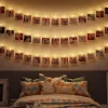 B.K.Licht Lichtgordijnen^ - Foto Lichtsnoer - Lichtslinger - Valentijn Cadeautje - Verlichting - Fotoclips - 40 Led's - L: 5M - Op Batterijen