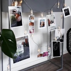 B.K.Licht Lichtgordijnen^ - Foto Lichtsnoer - Lichtslinger - Valentijn Cadeautje - Verlichting - Fotoclips - 40 Led's - L: 5M - Op Batterijen