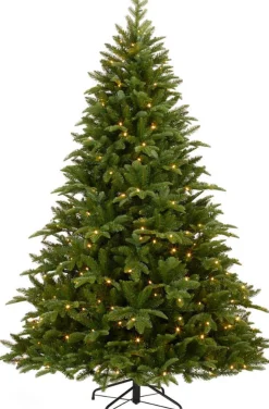 Black Box Kunstkerstbomen^ Finest Deluxe Kunstkerstboom - 140 Warmwitte Led Lampjes - H155 X O117 – Groen - Groen