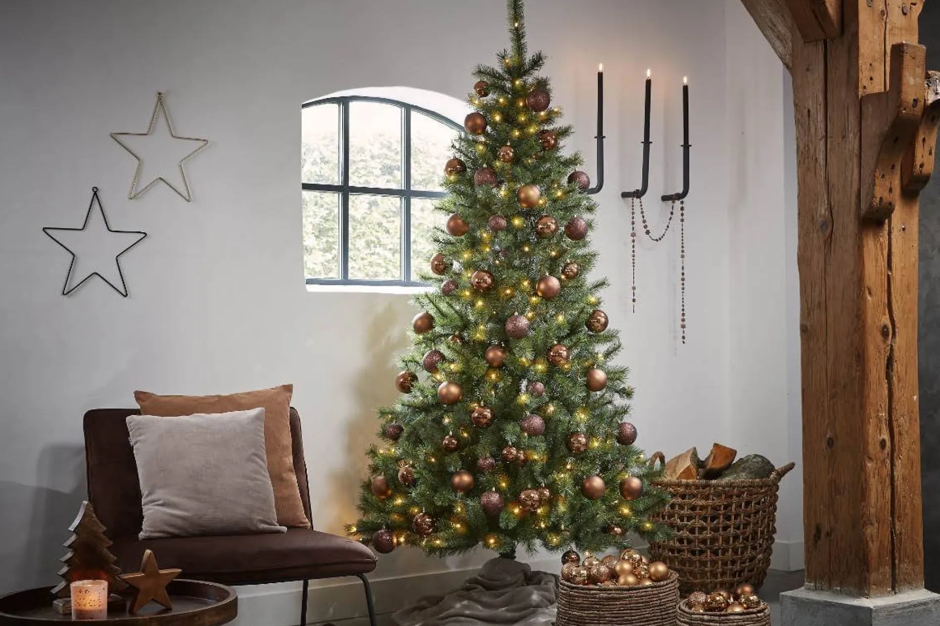 Black Box Kunstkerstbomen^ Finest Premium Kunstkerstboom - 320 Warmwitte Led Lampjes - H230 X O155 – Groen - Groen