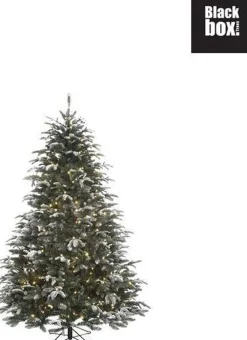 Black Box Kunstkerstbomen^ Frosted Stelton Kerstboom - Groen Incl. Led Lampjes 155 Cm