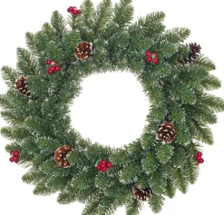 Black Box Trees Creston Kerstkrans Met Decoratie - O35 Cm - Frosted Green Discount