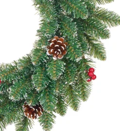 Black Box Trees Creston Kerstkrans Met Decoratie - O35 Cm - Frosted Green Discount