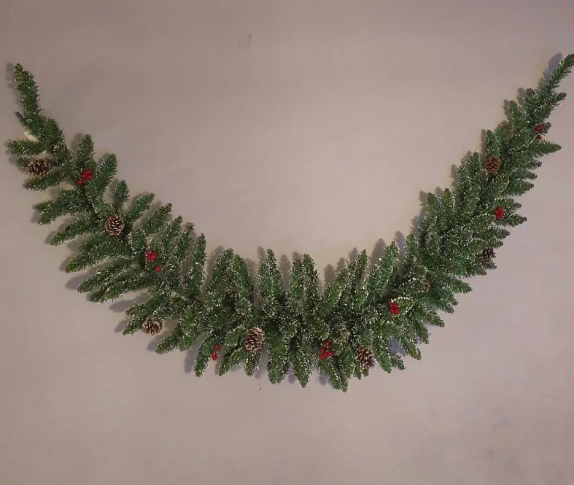 Black Box Trees - Creston Swag Groen Met Bessen,Deneenappels Tips 144 L180X D25Cm New