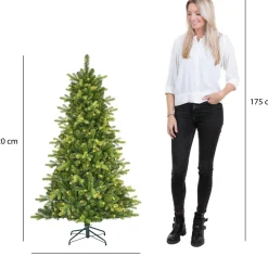 Black Box Kunstkerstbomen^ Trees Dayton Kunstkerstboom Met Led Verlichting - H120 X O81 Cm - Groen