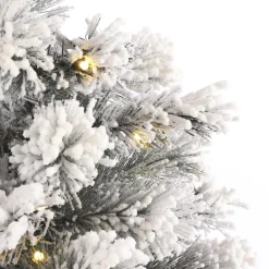 Black Box Kunstkerstbomen^ Trees Dinsmore Kunstkerstboom In Jute Met Led Verlichting - H60 X O50 Cm - Frosted Green