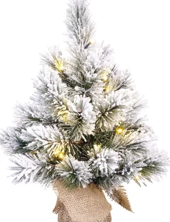 Xmasdeco Kunstkerstbomen^Black Box Trees Dinsmore Kunstkerstboom In Jute Met Led Verlichting - H45 Cm - Frosted Green