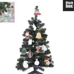 Black Box Kunstkerstbomen^ Trees Fay Kunstkerstboom Met 30 Ornamenten En Led Verlichting - H90 Cm - Groen